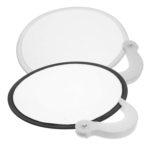 TOGEVAL 2 Stück Teiliges Faltbarer Rund Tragbar DIY Blanko Design Sommer Geschenk für Geburtstag Hochzeit Party Dekoration Handlicher Faltfächer von TOGEVAL