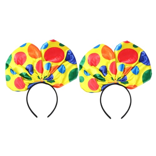 TOGEVAL 2 Stück Teiliges Großes Bowknot Haarband Clown Haarreif für Party Karneval Kostümzubehör Niedlich und Langlebig Geeignet für Mädchen Haartypen TOGEVAL 2 Stück Teiliges Großes Bowknot Haarband Clown Haarreif für Party Karneval Kostümzubehör Niedlich und Langlebig Geeignet für Mädchen Haartypen von TOGEVAL