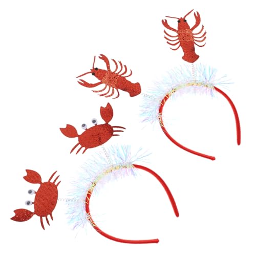 TOGEVAL 2 Stück Teiliges Life Haarreifen Einzigartiger Krabben Hummer Kostüm Haarschmuck Langlebige Fasching Haarbänder für Erwachsene Dekorative Party Kopfbedeckung von TOGEVAL