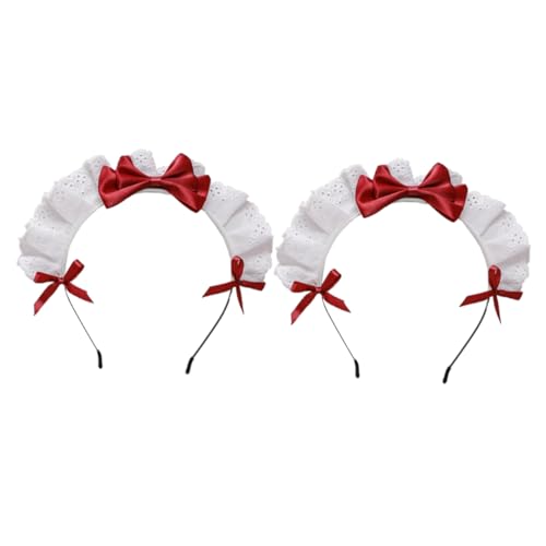 TOGEVAL 2 Stück Teiliges Lolita Haarschmuck mit Süßem Spitzen Schleifen Kopfschmuck für Mädchen Leichtes Bequemes Haardiadem Universelle für Cosplay Party und Festlichkeiten TOGEVAL 2 Stück Teiliges Lolita Haarschmuck mit Süßem Spitzen Schleifen Kopfschmuck für Mädchen Leichtes Bequemes Haardiadem Universelle für Cosplay Party und Festlichkeiten von TOGEVAL