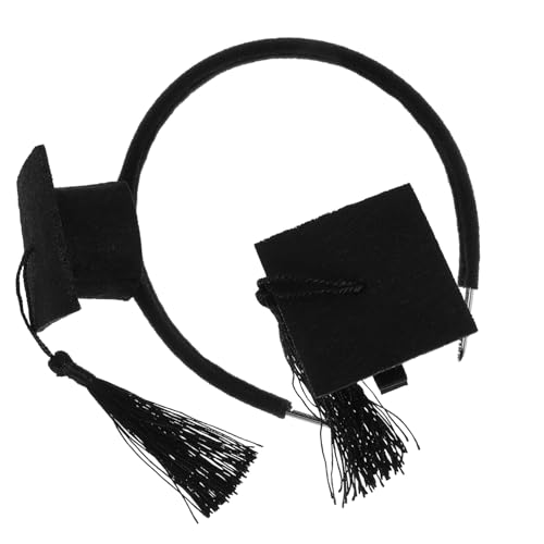 TOGEVAL 2 Stück Teiliges Mini Doktorhut Haarband Set Leichtes Haarschmuck Set mit Dekorativem Abschlussmütze Haarreif und Haarklammer für Abschlussfeiern und Fototermine von TOGEVAL