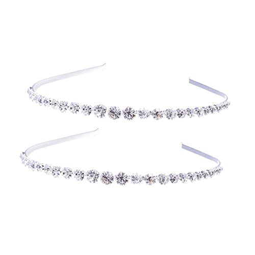 TOGEVAL 2 Stück Teiliges Strass Haarband Glänzender Haarschmuck Leichtes Haarkranz Accessoire für Mädchen Party Festlicher Kopfschmuck von TOGEVAL