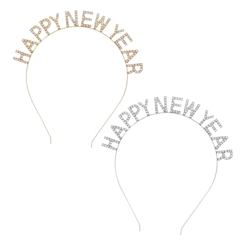 TOGEVAL 2 Stücke Year Haarreife mit Buchstaben Strassbesatz Langlebige Dekorative Silvester Haarschmuck für Damen und Mädchen Festlich Stilvoll Angenehm zu Tragen TOGEVAL 2 Stücke Year Haarreife mit Buchstaben Strassbesatz Langlebige Dekorative Silvester Haarschmuck für Damen und Mädchen Festlich Stilvoll Angenehm zu Tragen von TOGEVAL