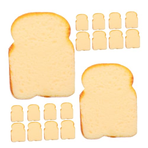 TOGEVAL 20 Stück Teiliges Realistische Fake Brotscheiben Künstliches Toastbrot aus Hochwertigem Material Detailgetreue Simulation als Fotografie Requisite Puppenhaus Dekoration Kreatives von TOGEVAL