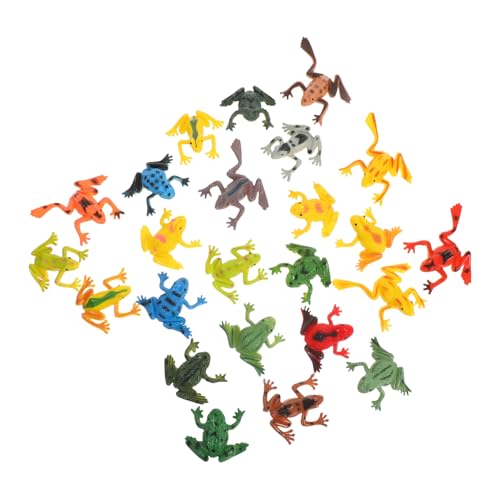TOGEVAL 24 Stück Teiliges Miniatur Froschfiguren aus Kunststoff Realistische Kleine Tiermodelle für Sammler und Naturbeobachtung Vielseitige Dekoration für Garten Schreibtisch und von TOGEVAL