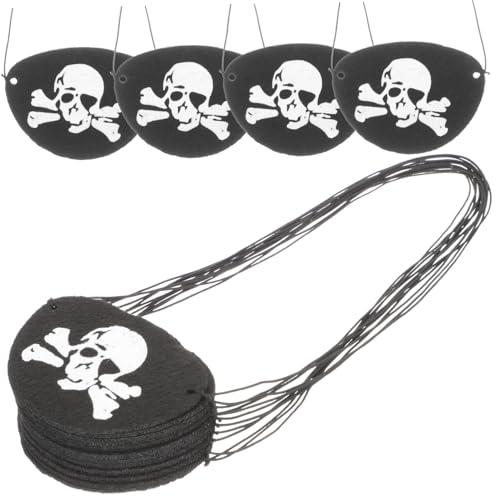 TOGEVAL 24 Stück Teiliges Piraten Augenklappe aus Filz mit Totenkopf Design Elastisches Band Leichte Halloween und Karneval Cosplay Augenmaske für Erwachsene und Party Dekoration TOGEVAL 24 Stück Teiliges Piraten Augenklappe aus Filz mit Totenkopf Design Elastisches Band Leichte Halloween und Karneval Cosplay Augenmaske für Erwachsene und Party Dekoration von TOGEVAL