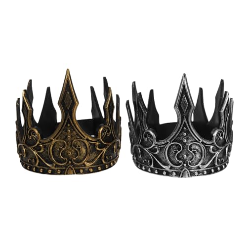 TOGEVAL 2Stücke PU Mittelalterliche Krone Haarreif für Männer Verstellbar Cosplay Kostüm Kopfschmuck Party Deko und Silber für Halloween und Besondere Anlässe TOGEVAL 2Stücke PU Mittelalterliche Krone Haarreif für Männer Verstellbar Cosplay Kostüm Kopfschmuck Party Deko und Silber für Halloween und Besondere Anlässe von TOGEVAL
