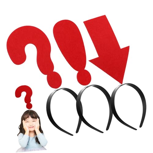 TOGEVAL 3 Lustige Stirnbänder mit Kreativen Roten Symbolen für Frauen und Bequemes Haarband für Make Up Karneval Halloween und Kinderpartys Auffälliges Kostümzubehör von TOGEVAL