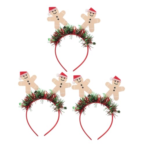 TOGEVAL 3 Stück Lebkuchen-weihnachts-stirnbänder – Neuartiges Haar-accessoire Für Die Feiertage, Weihnachtsparty-zubehör Für Festliche Zusammenkünfte, Frauen Und Kinder von TOGEVAL