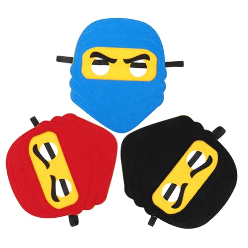 TOGEVAL 3 Stück Ninja Cosplay Masken aus Leichtem PU mit Elastischem Band Realistische Karneval und Party Masken in Rot Blau und Schwarz und Strapazierfähig für Kostümfeste TOGEVAL 3 Stück Ninja Cosplay Masken aus Leichtem PU mit Elastischem Band Realistische Karneval und Party Masken in Rot Blau und Schwarz und Strapazierfähig für Kostümfeste von TOGEVAL