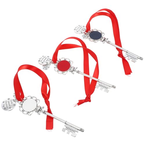TOGEVAL 3 Stück Weihnachtsschmuck Christbaumschmuck Party Weihnachtsschlüssel Weihnachten Weihnachts-schlüsselanhänger Stichworte Schlüsselbund Weihnachtsdekorationen Zinklegierung von TOGEVAL