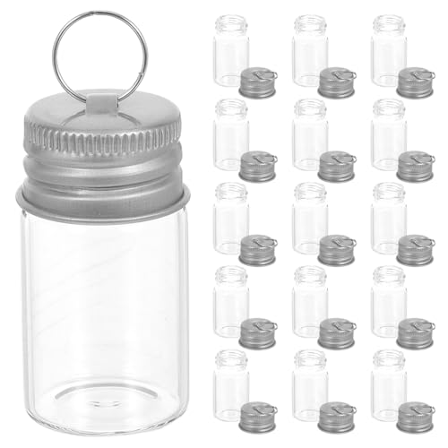 TOGEVAL 30 Stück Mini-glasfläschchen mit Silberdeckel und Schlüsselring Transparente Wunschfläschchen für Diy-wunschzettel Kreative Dekorationen und Individuelle Geschenke TOGEVAL 30 Stück Mini-glasfläschchen mit Silberdeckel und Schlüsselring Transparente Wunschfläschchen für Diy-wunschzettel Kreative Dekorationen und Individuelle Geschenke von TOGEVAL