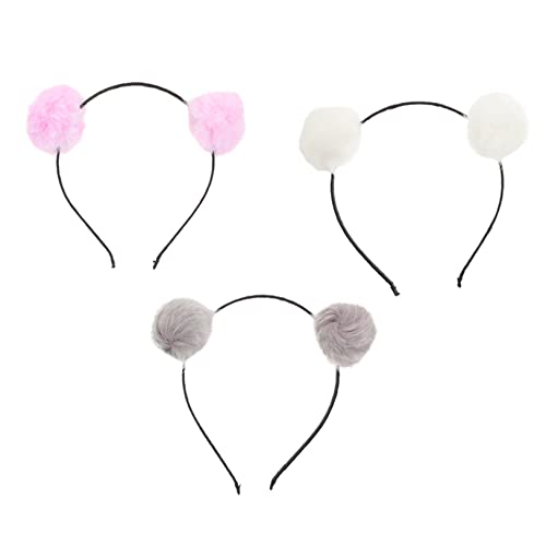 TOGEVAL 3Stücke Teiliges Kinderkopfschmuck mit Flauschigen Ballhaarbändern Dekorative Haaraccessoires für Kostümpartys Karneval und Festivals von TOGEVAL