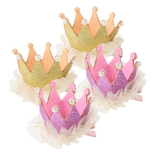 TOGEVAL 4Stücke Haarschmuck für Mädchen Dekorative Haarnadel mit Spitze Kreative Haar Clips für Kinder Chic Kopfschmuck für Feiern Leicht und Einfach zu Tragen von TOGEVAL