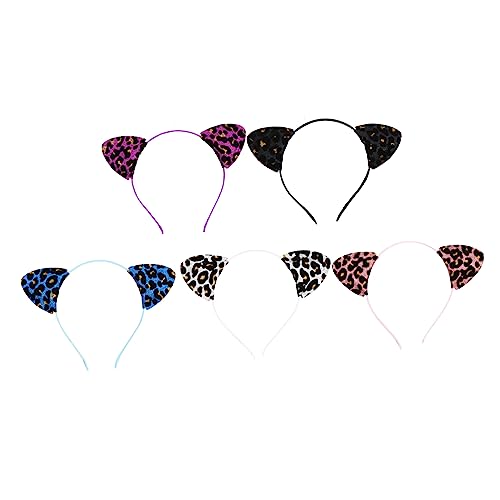 TOGEVAL 5Stücke Teiliges Katzenohren Haarschmuck Glitzer Leopard Stirnbänder für Partys Cosplay und Fotoshootings TOGEVAL 5Stücke Teiliges Katzenohren Haarschmuck Glitzer Leopard Stirnbänder für Partys Cosplay und Fotoshootings von TOGEVAL