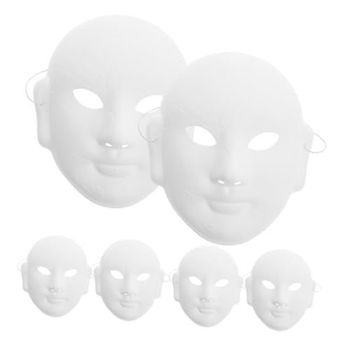TOGEVAL Blanko-masken Aus Handbemaltem Papier für Maskenbälle 6 Stück Unbemalte Masken Aus Papier Basteln von TOGEVAL