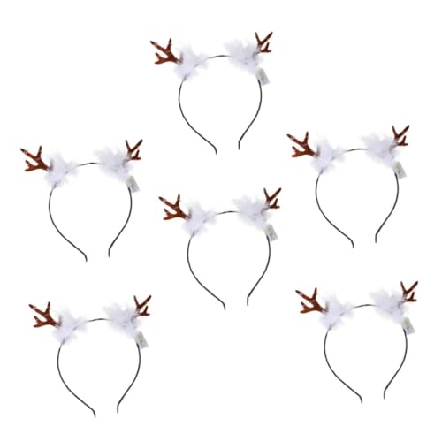 TOGEVAL 6 Stück LED Rentier Geweih Haarreif Teiliges mit Warmgelben Lichtern und Weißen Federn Robustes Kunststoff Stirnband für Weihnachtsfeier Karneval Cosplay und Party Deko für TOGEVAL 6 Stück LED Rentier Geweih Haarreif Teiliges mit Warmgelben Lichtern und Weißen Federn Robustes Kunststoff Stirnband für Weihnachtsfeier Karneval Cosplay und Party Deko für von TOGEVAL