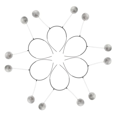 TOGEVAL 6 Stück Teiliges Glitzernde Spring Haarbänder mit Schaumstoff silberkugeln Lustiger Kopfschmuck für Party Kostüm und Erwachsene Karneval Zubehör von TOGEVAL