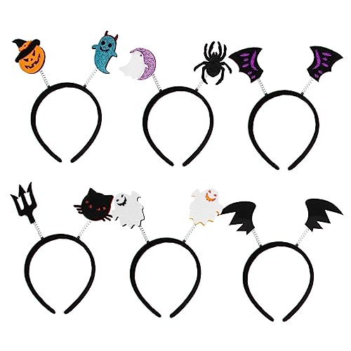 TOGEVAL 6 Stück Teiliges Halloween Haarreifen Kreative Party Haarbänder mit Thematischem Kopfschmuck Leichtes Atmungsaktives Design für Erwachsene Halloween Party Accessoires von TOGEVAL