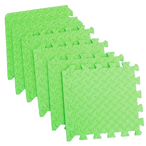 TOGEVAL 6Stücke Eva Puzzlematte mit Blattmaserung Umweltfreundliche und Dicke Schutzmatte für Interlocking Bodenfliesen Grün für Spielräume und Sichere von TOGEVAL