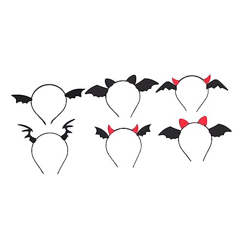 TOGEVAL 6Stücke Halloween Teufel Flügel Kopfschmuck Haar Requisiten für Kostümparty Festival Feier und Karneval mit Einzigartigem Design und Hochwertigem Material von TOGEVAL