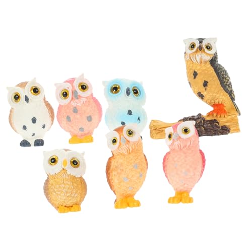 TOGEVAL 7 Stück Teiliges Miniatur Eulen Figuren aus Resin Stabile Tischdeko mit Flachem Boden Kreative Handbemalte Gartenornamente für Innen und Außendekoration Geschenkidee für Freunde TOGEVAL 7 Stück Teiliges Miniatur Eulen Figuren aus Resin Stabile Tischdeko mit Flachem Boden Kreative Handbemalte Gartenornamente für Innen und Außendekoration Geschenkidee für Freunde von TOGEVAL
