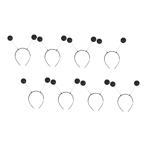 TOGEVAL 8 Stück Teiliges Haarbänder Damen mit Schwarzen Schaumstoff pompons Elastische Stirnbänder für Geburtstagsfeier Karneval Fasching und Kostüm party Unisex Langlebig und von TOGEVAL