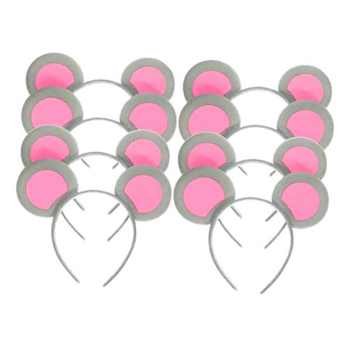 TOGEVAL 8 Stück Teiliges Mausohren Haarreif aus Flexiblem Stoff für Halloween Kostüm Cosplay Tierohren Stirnband für Damen und Erwachsene Bequemes Zubehör für Mottoparty und von TOGEVAL
