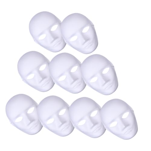 TOGEVAL 9St Umweltfreundliche Papierzellstoffmaske diy face mask halloween maske weiße leere bemalbare Masken schmücken leere Maske für Cosplay-Party Party-Masken-Dekor Abschlussball Kelle von TOGEVAL