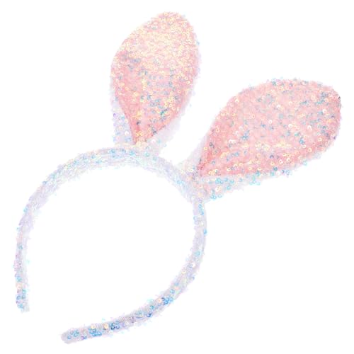 TOGEVAL Bunny Headband mit Glitzerohren Weicher Bequemer Haarreif für Damen Vielseitiges Hasenohren Accessoire für Kostüm Cosplay und Partygebrauch Geeignet für Geburtstags und von TOGEVAL