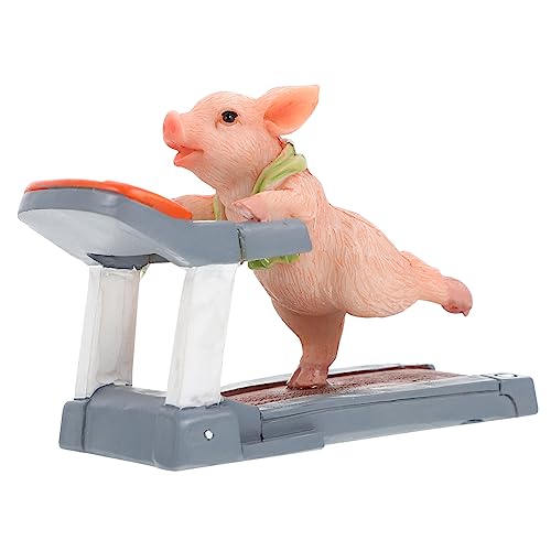 TOGEVAL Cartoon Mini Laufband Dekofigur Harz Tierverzierung für Schreibtisch und Hochwertige und Langlebige Sport Dekoration für Restaurants von TOGEVAL