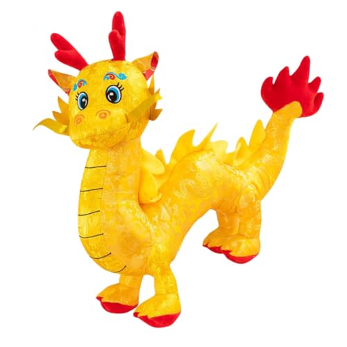 TOGEVAL Chinesisches Drachen Kuscheltier Niedliche Plüschfigur Neujahrs Maskottchen Weiches Stofftier für Teenager Dekoratives für Zimmer und Schreibtisch von TOGEVAL
