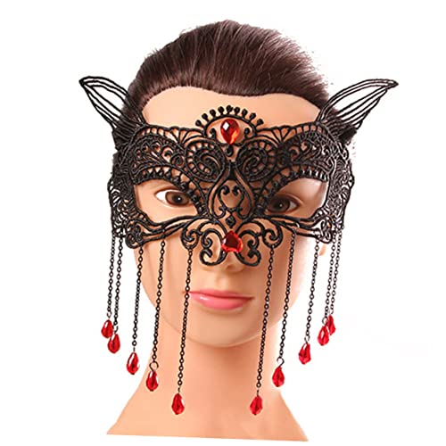 TOGEVAL Damen Ball Maske Elastische Spitzen Maske Für Karneval Und Maskenball Party Accessoire Mit Quasten Für Frauen Und ädchen Perfekt Für Halloween Und Fasching TOGEVAL Damen Ball Maske Elastische Spitzen Maske Für Karneval Und Maskenball Party Accessoire Mit Quasten Für Frauen Und ädchen Perfekt Für Halloween Und Fasching von TOGEVAL