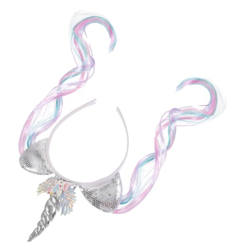 TOGEVAL Einhorn Haarreif Cartoon Stirnband mit originellem Wig Design Bequemes Partyzubehör für Mädchen Einhorn Faschingskostüm Geeignet für Karneval TOGEVAL Einhorn Haarreif Cartoon Stirnband mit originellem Wig Design Bequemes Partyzubehör für Mädchen Einhorn Faschingskostüm Geeignet für Karneval von TOGEVAL