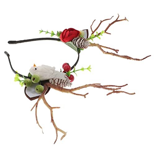 TOGEVAL Einzelnes Deer Berries Stirnband für Erwachsene Lustiges Geweih Haarband für Weihnachten Halloween und Partys Handgemachter Kopfschmuck für Besondere Anlässe von TOGEVAL