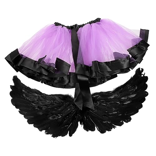 TOGEVAL Requisiten Angel Tutu Kostüm Schwarzer Cosplay Dark Engelkostüm Kostümkleid Engelsflügel Halloween Rock TOGEVAL Requisiten Angel Tutu Kostüm Schwarzer Cosplay Dark Engelkostüm Kostümkleid Engelsflügel Halloween Rock von TOGEVAL