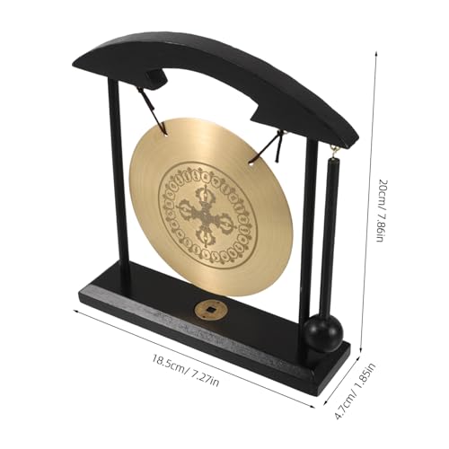 TOGEVAL Feng Shui Kupfer Gong mit Vajra Design Traditionelles Kunsthandwerk Glücksbringer für Wohn und Arbeitszimmer Vielseitige Feng Shui Dekoration Beruhigende Klänge für Schreibtisch von TOGEVAL