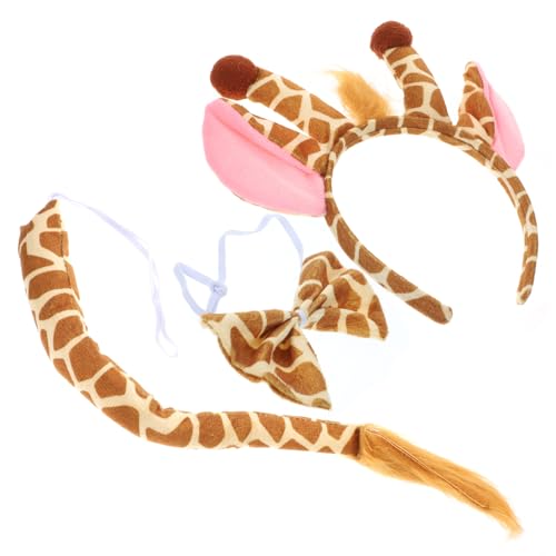 TOGEVAL Giraffen Kostüm Set für Mädchen mit Haarreif Ohren und Niedliches Tierkostüm für Karneval Halloween Cosplay und Geburtstagsfeiern Accessoire set von TOGEVAL