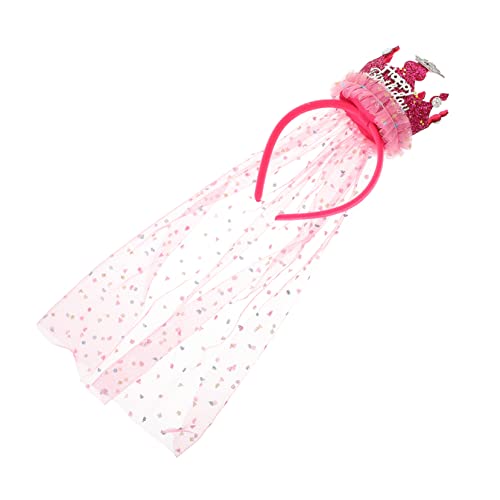 TOGEVAL Glamouröses Haarband mit Schleier für Mädchen Geburtstag Hochzeit Partys Funkelnde Krone aus Pailletten Kopfschmuck Accessoire für Besondere Anlässe von TOGEVAL