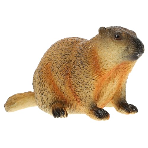 TOGEVAL Groundhog Figurine Realistisches Erdmännchen-Modell Als Dekoration Für Zuhause Spielzeug Für Familienaktivitäten Lebensechtes Ornament Für Schreibtisch Und Wohnräume von TOGEVAL
