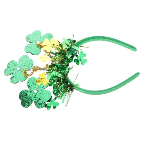 TOGEVAL Grüner Shamrock Haarreif mit Eleganten Quasten Leichtes Stirnband für St Patrick's Day Party Damen Irisches Glückssymbol Bequemes Material von TOGEVAL