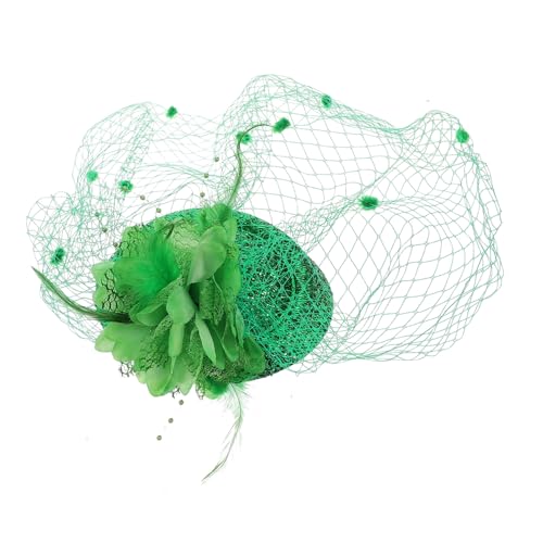 TOGEVAL Grüner Vintage Mini Hut mit Schleier Haarschmuck St Patricks Day Kostüm Damen und Festlicher Kopfschmuck Leichter Komfort TOGEVAL Grüner Vintage Mini Hut mit Schleier Haarschmuck St Patricks Day Kostüm Damen und Festlicher Kopfschmuck Leichter Komfort von TOGEVAL