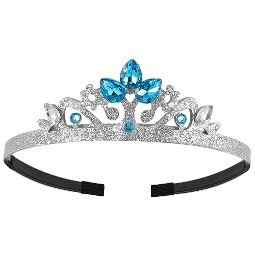 TOGEVAL Haarreifen für Mädchen Haarschmuckstück mit Schneeflocken und Kristalldesign für Geburtstagsfeiern und Besondere Anlässe Blau Langlebig für Kleine Prinzessinnen von TOGEVAL