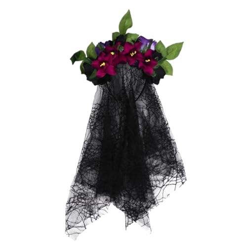 TOGEVAL Halloween Cosplay Haarreif mit Langem Schleier Schwarzer Schädel Haarreif als Gothic Kostümaccessoire Leichter Bequemer Haarschmuck für Party und Festival TOGEVAL Halloween Cosplay Haarreif mit Langem Schleier Schwarzer Schädel Haarreif als Gothic Kostümaccessoire Leichter Bequemer Haarschmuck für Party und Festival von TOGEVAL