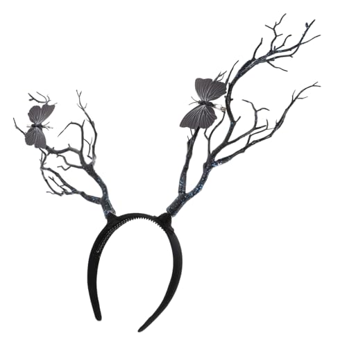 TOGEVAL Halloween Damen Geweih Haarreif aus Silikon Handgefertigter Bequemer Wald Zweige Kopfschmuck Schwarzes Antler Headband für Kostüm Cosplay und Festlichkeiten TOGEVAL Halloween Damen Geweih Haarreif aus Silikon Handgefertigter Bequemer Wald Zweige Kopfschmuck Schwarzes Antler Headband für Kostüm Cosplay und Festlichkeiten von TOGEVAL