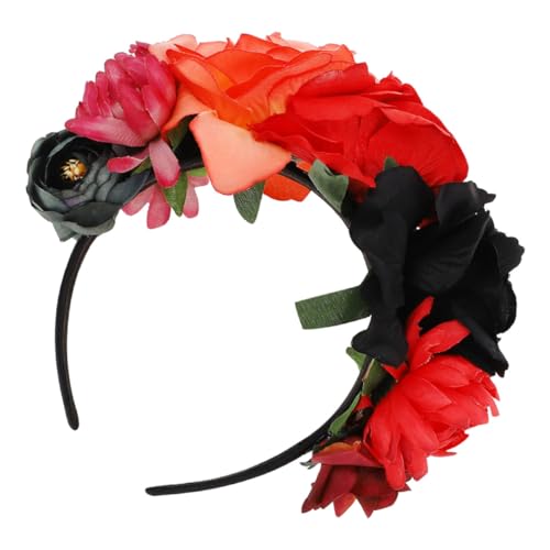 TOGEVAL Halloween Haarband mit Künstlicher Rosenblüte Leichtes Party Haaraccessoire für Damen und Mädchen Geeignet für Karneval Maskenball und Cosplay Dekoration von TOGEVAL