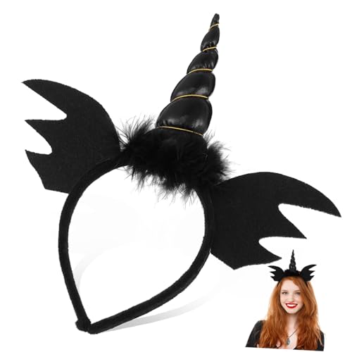 TOGEVAL Halloween Haarreif Einhornhörner Schwarz für Erwachsene Einsetzbar Cosplay Kostüm Accessoire Dekoratives Party Haarband für Fasching und Foto Requisiten TOGEVAL Halloween Haarreif Einhornhörner Schwarz für Erwachsene Einsetzbar Cosplay Kostüm Accessoire Dekoratives Party Haarband für Fasching und Foto Requisiten von TOGEVAL