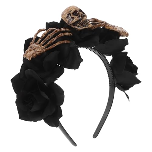 TOGEVAL Halloween Haarreif mit Blumen und Skelett Leichtes Halloween Kostümzubehör Langlebiger Haarreifen für Damen und Bequem für Party und Fotografie TOGEVAL Halloween Haarreif mit Blumen und Skelett Leichtes Halloween Kostümzubehör Langlebiger Haarreifen für Damen und Bequem für Party und Fotografie von TOGEVAL