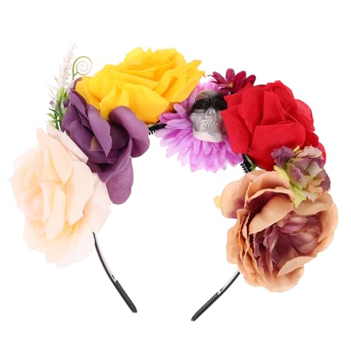 TOGEVAL Halloween Haarreif mit Farbigen Rosen und Schädel Kopf Party Haarband für Damen für Halloween Cosplay und Festliche Anlässe Auffälliger Haarschmuck für Karneval und Rollenspiele TOGEVAL Halloween Haarreif mit Farbigen Rosen und Schädel Kopf Party Haarband für Damen für Halloween Cosplay und Festliche Anlässe Auffälliger Haarschmuck für Karneval und Rollenspiele von TOGEVAL