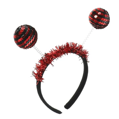 TOGEVAL Halloween Haarreif mit Pailletten Niedliches Marienkäfer Design Federleichter Kopfschmuck mit Federfeder für Erwachsene für Party Karneval und Cosplay TOGEVAL Halloween Haarreif mit Pailletten Niedliches Marienkäfer Design Federleichter Kopfschmuck mit Federfeder für Erwachsene für Party Karneval und Cosplay von TOGEVAL